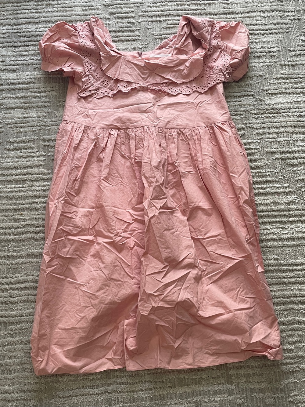 Women’s Pink Eyelet Ruffle Dress